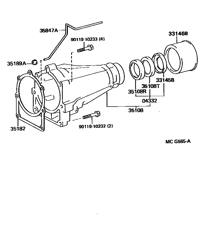 Toyota HILUX Extension shell (ATM) EPC diagram — MCG565A