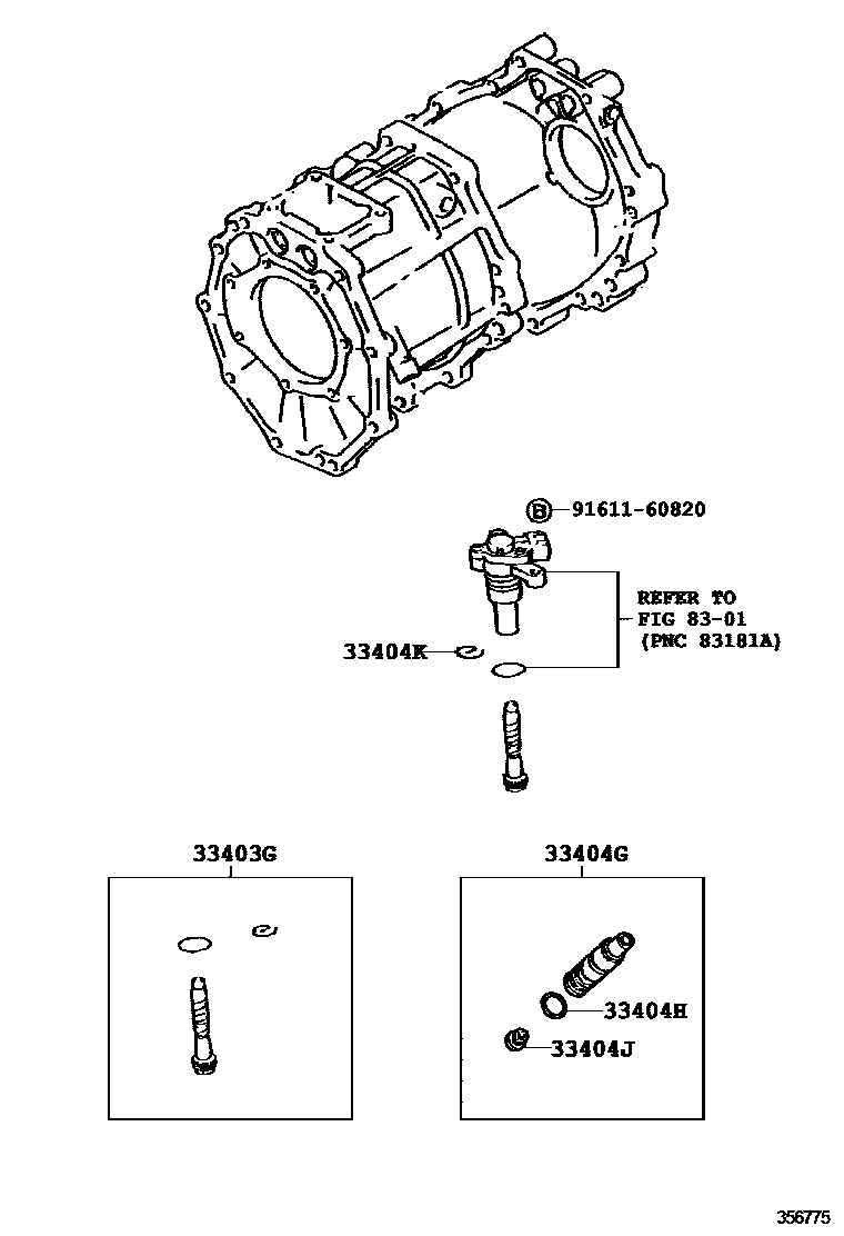 Toyota HILUX 速度表从动齿轮(ATM) EPC diagram — 356775