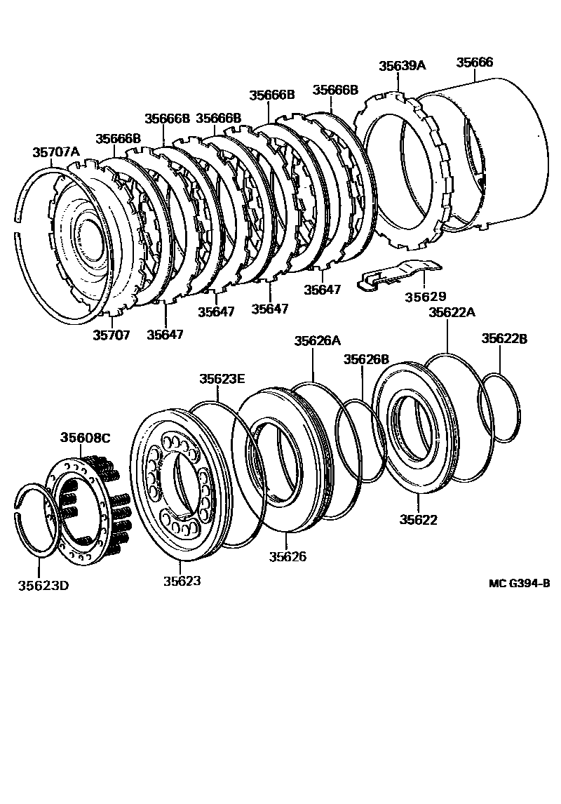 Toyota HILUX 3号制动器、一档和倒档制动器(ATM) EPC diagram — MCG394B