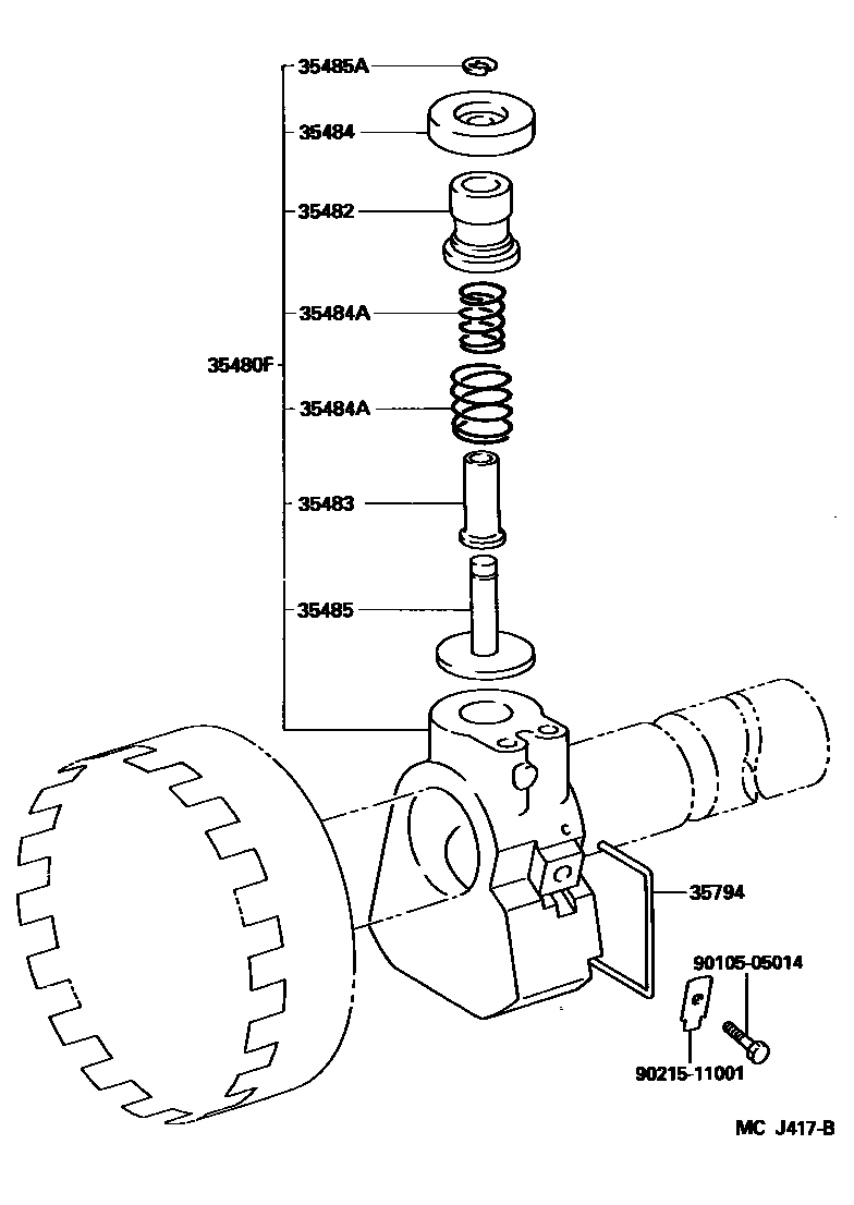 Toyota HILUX 后油泵和调速器(ATM) EPC diagram — MCJ417B