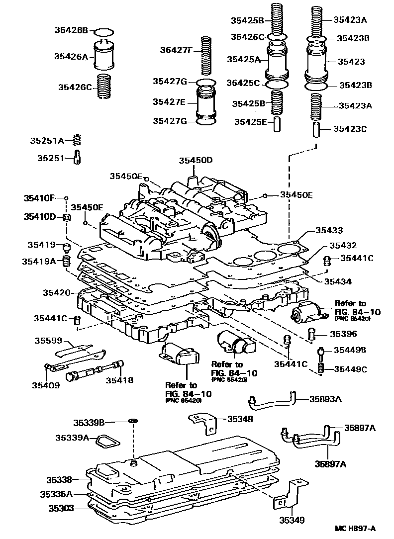 Toyota HILUX 阀体和滤油网(ATM) EPC diagram — MCH897A