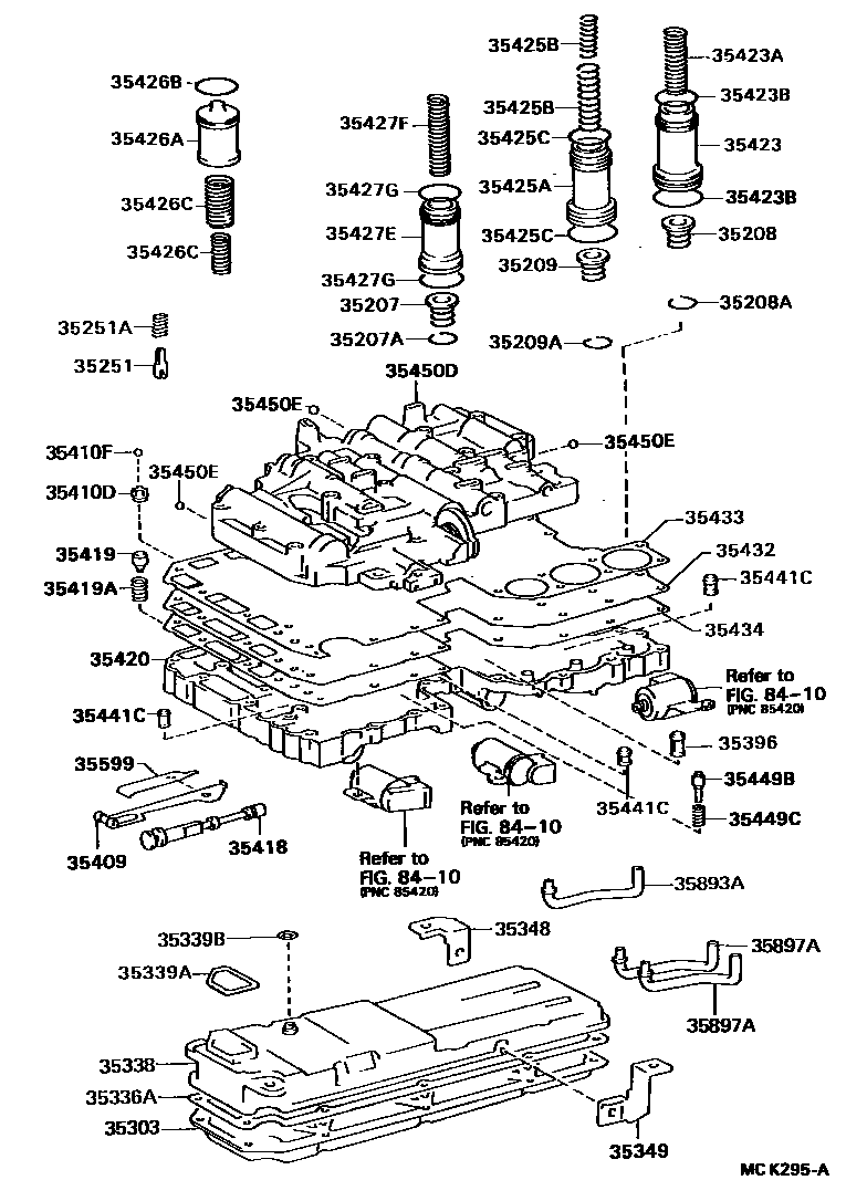 Toyota HILUX 阀体和滤油网(ATM) EPC diagram — MCK295A