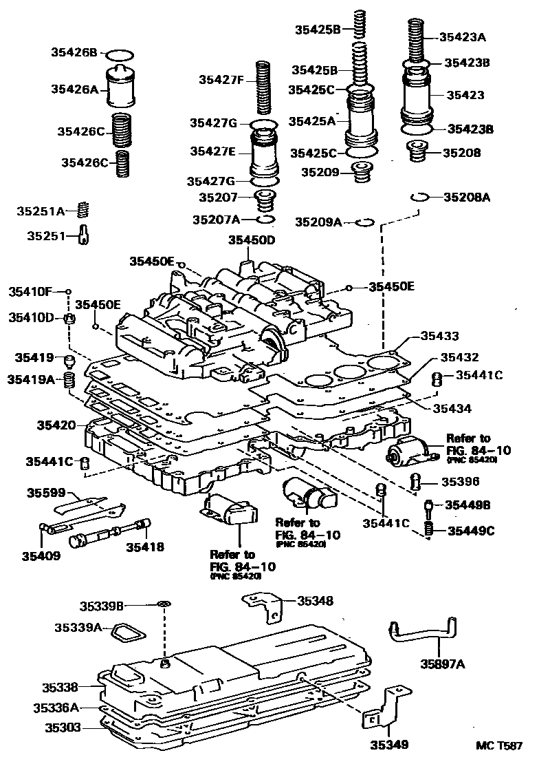 Toyota HILUX 阀体和滤油网(ATM) EPC diagram — MCT587