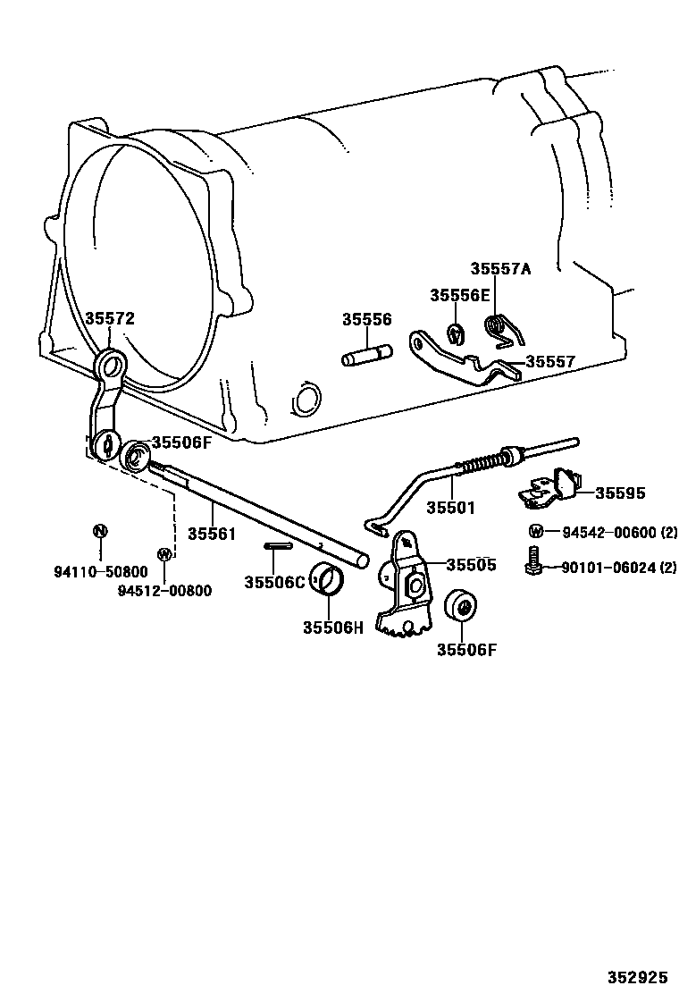 Toyota HILUX 节气阀连杆和阀杆(ATM) EPC diagram — 352925