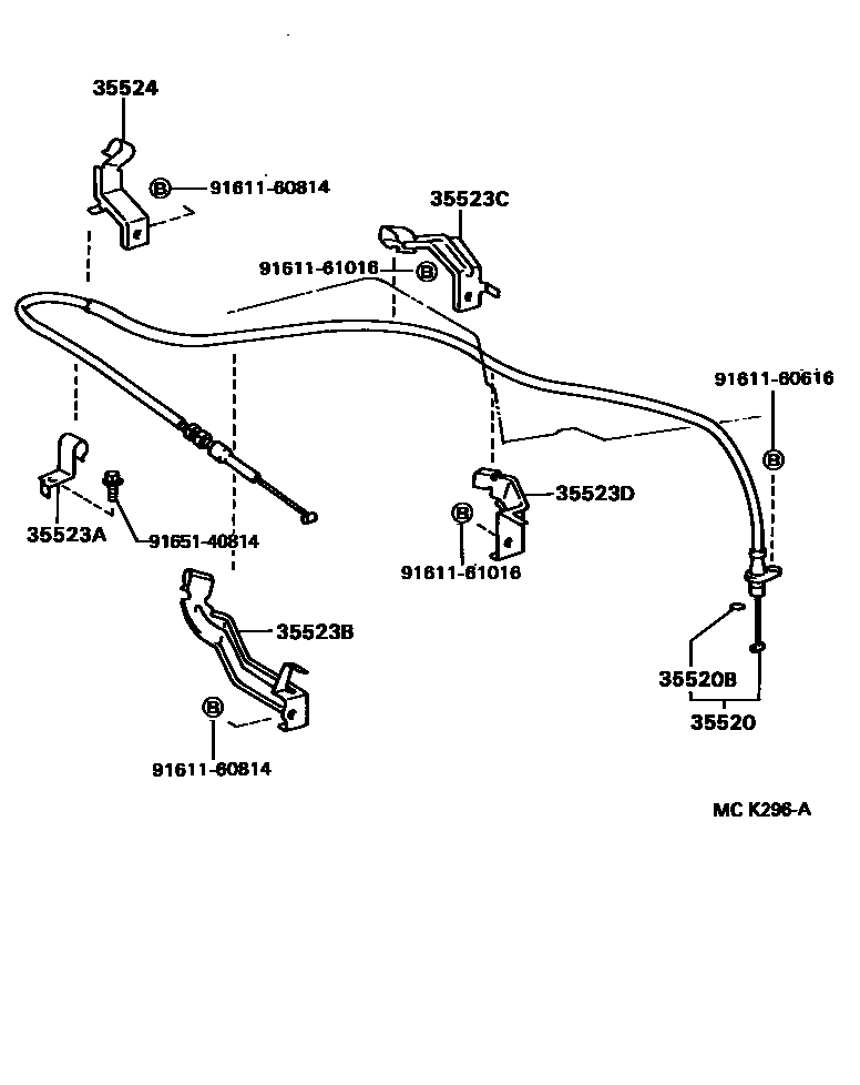 Toyota HILUX 节气阀连杆和阀杆(ATM) EPC diagram — MCK296A