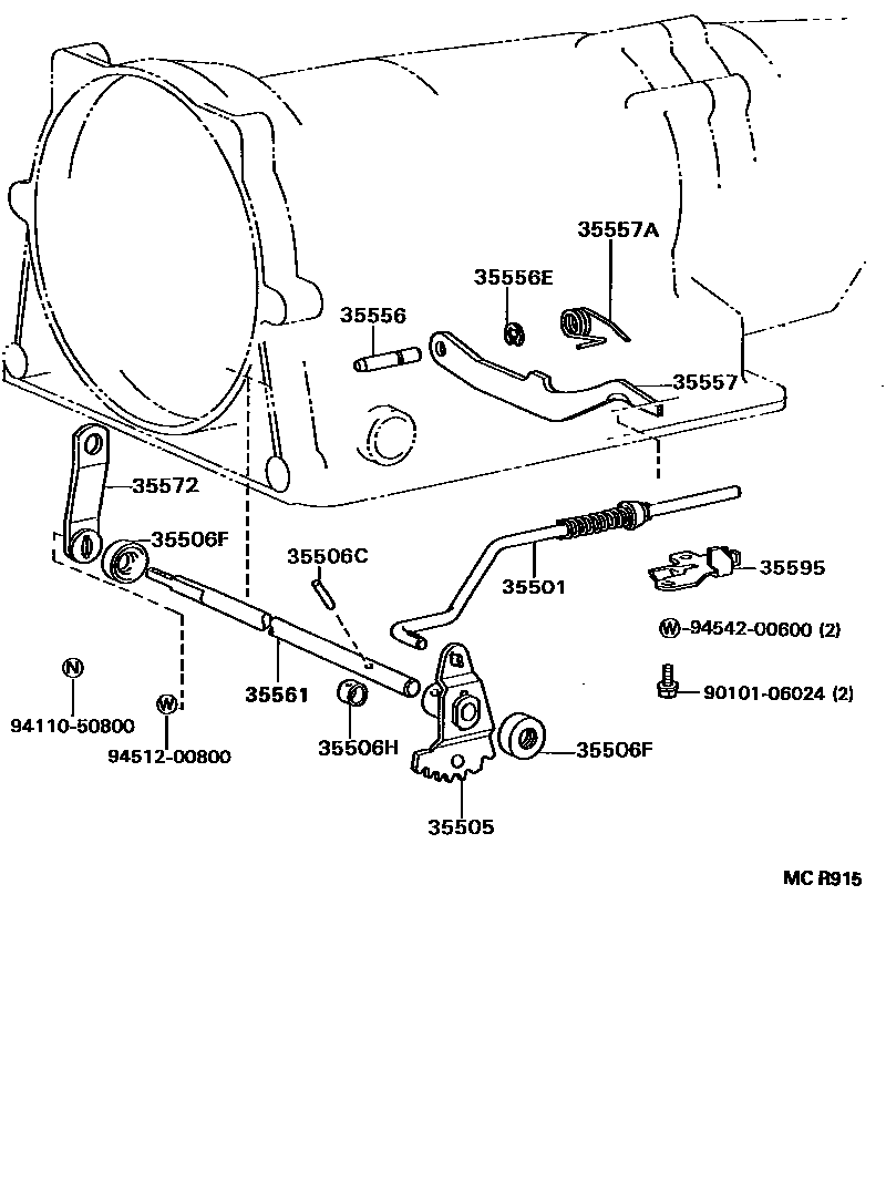 Toyota HILUX 节气阀连杆和阀杆(ATM) EPC diagram — MCR915