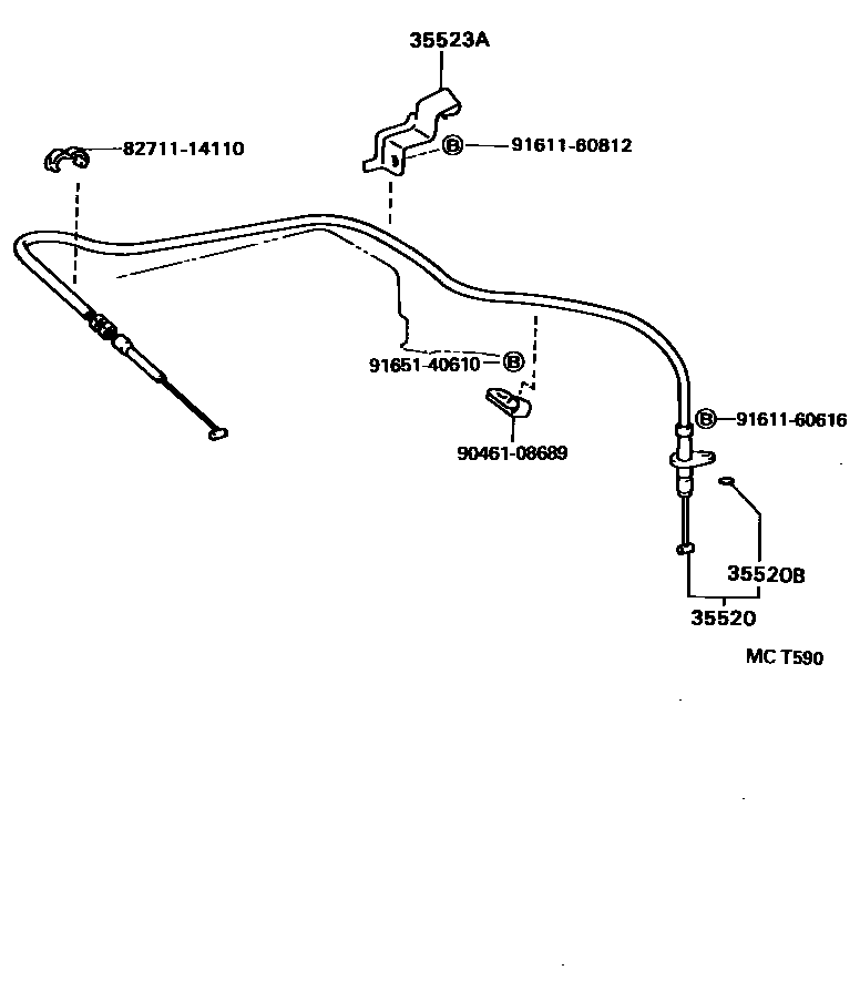 Toyota HILUX 节气阀连杆和阀杆(ATM) EPC diagram — MCT590