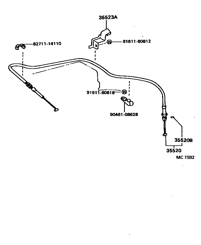 Toyota HILUX 节气阀连杆和阀杆(ATM) EPC diagram — MCT592