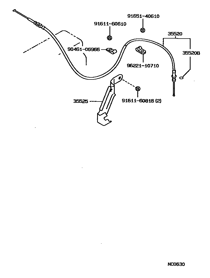 Toyota HILUX 节气阀连杆和阀杆(ATM) EPC diagram — NC0630