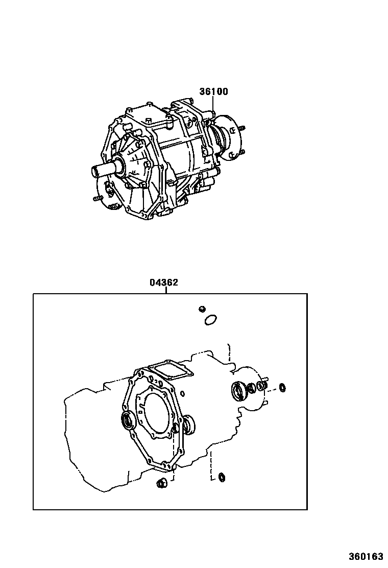 Toyota HILUX Transfer Assembly & Gasket Kit EPC diagram — 360163