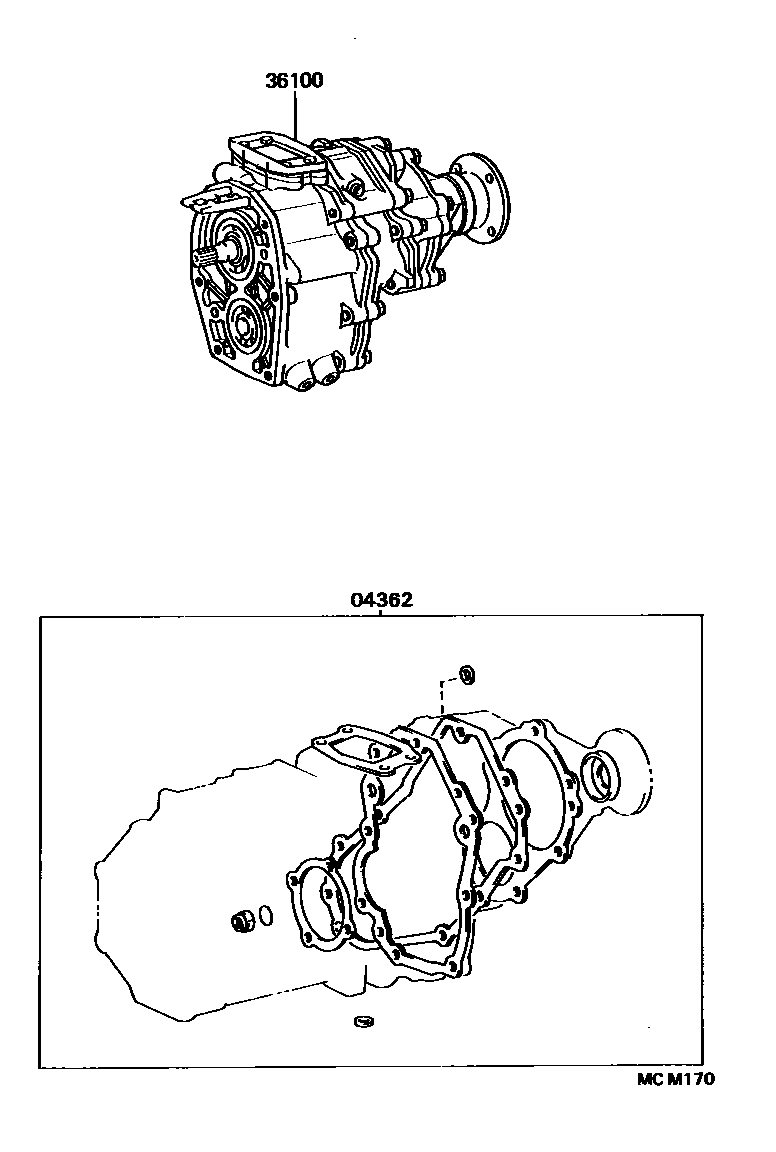 Toyota HILUX Transfer Assembly & Gasket Kit EPC diagram — MCM170
