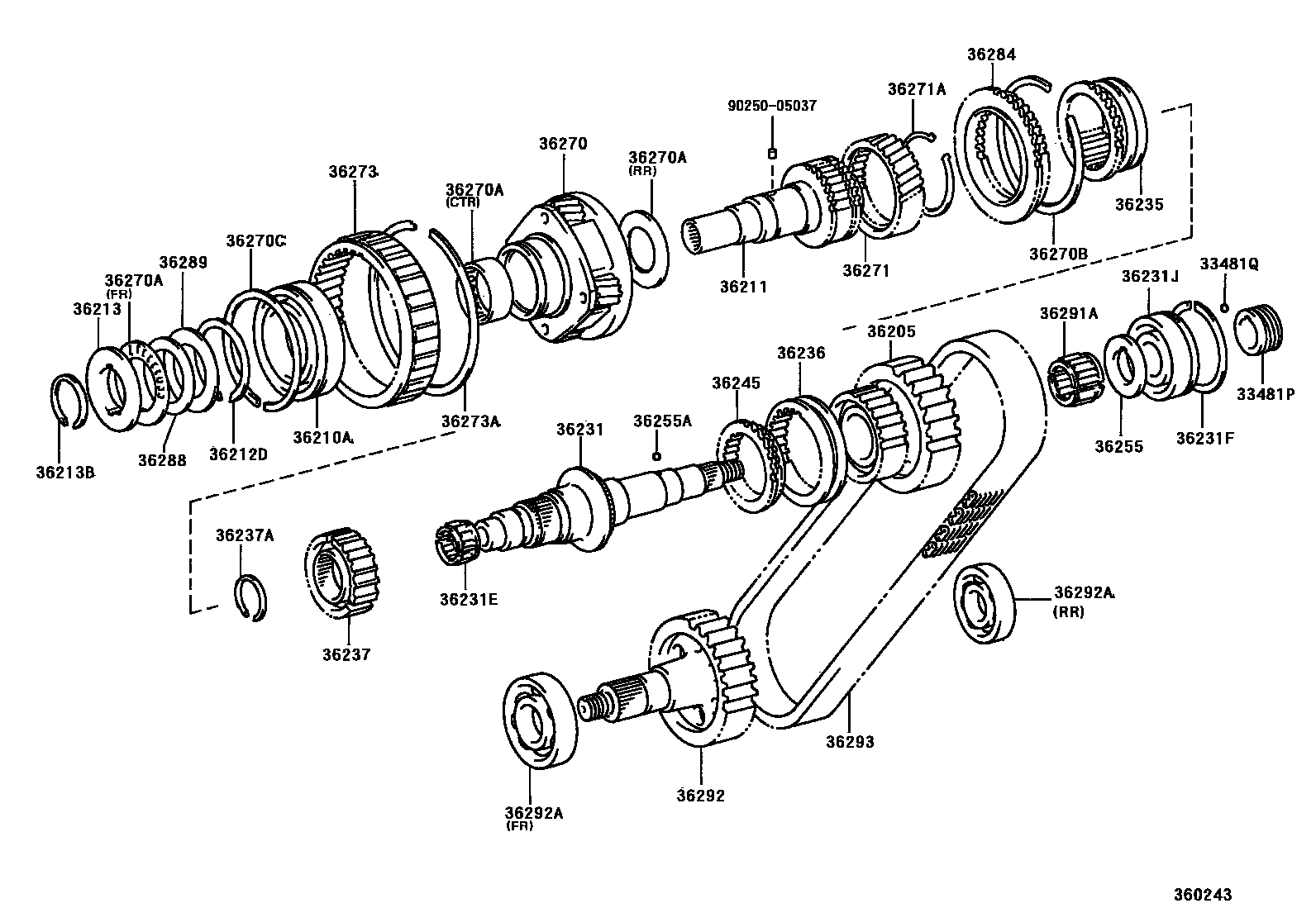 Toyota HILUX Transfer Gear EPC diagram — 360243