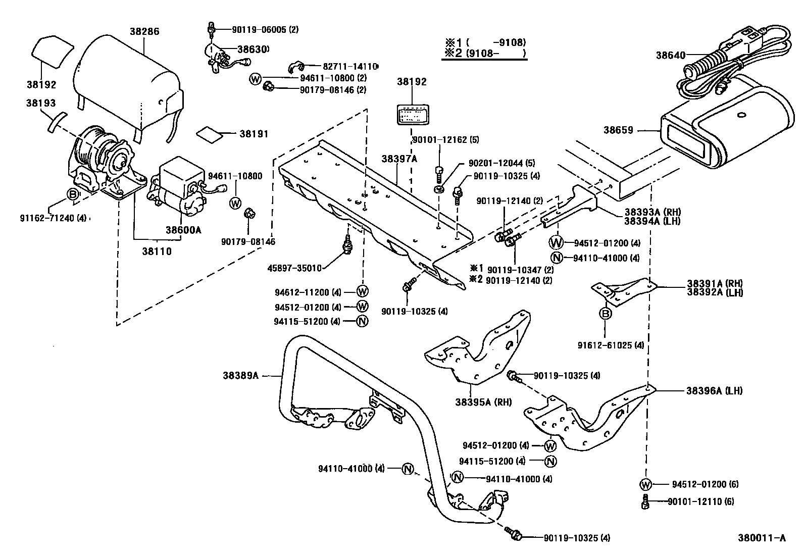 Toyota HILUX 绞盘 EPC diagram — 380011A