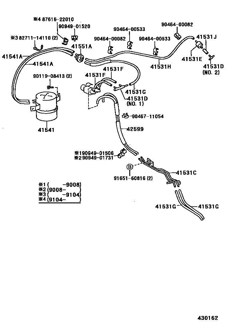 Toyota HILUX 前桥壳和差速器 EPC diagram — 430162