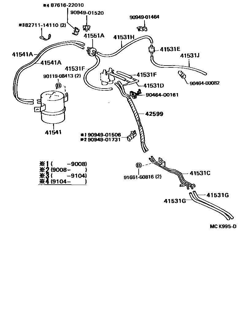 Toyota HILUX 前桥壳和差速器 EPC diagram — MCK995D