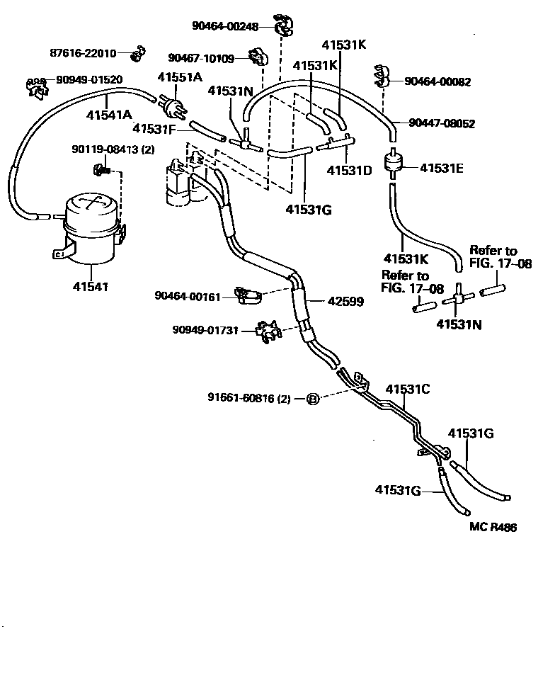 Toyota HILUX 前桥壳和差速器 EPC diagram — MCR486