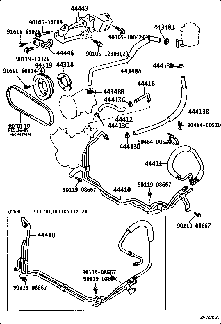 Toyota HILUX 动力转向配管 EPC diagram — 457433A