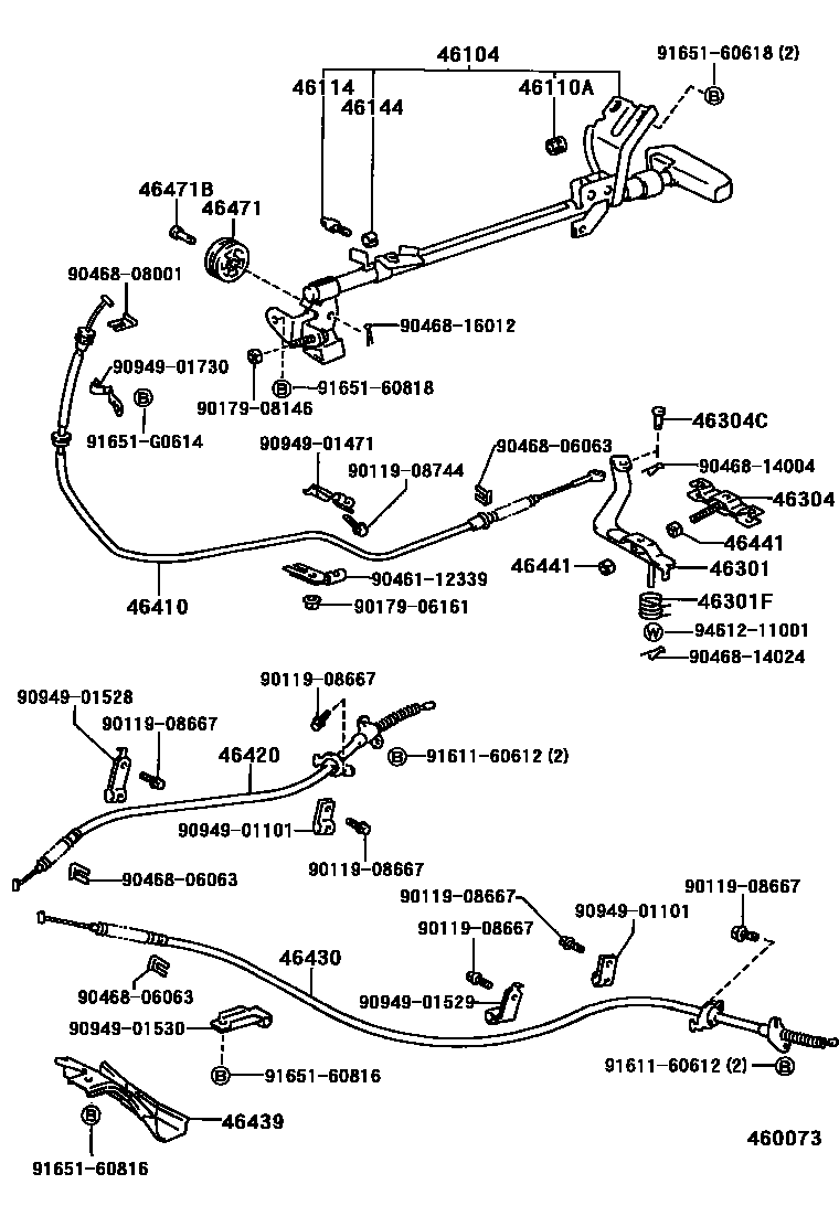 Toyota HILUX Parking Brake & Cable EPC diagram — 460073