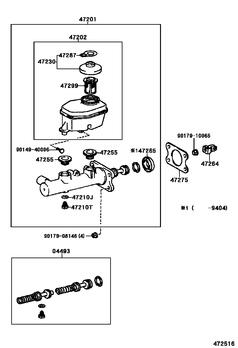 Toyota HILUX 制动总泵 EPC diagram — 472516