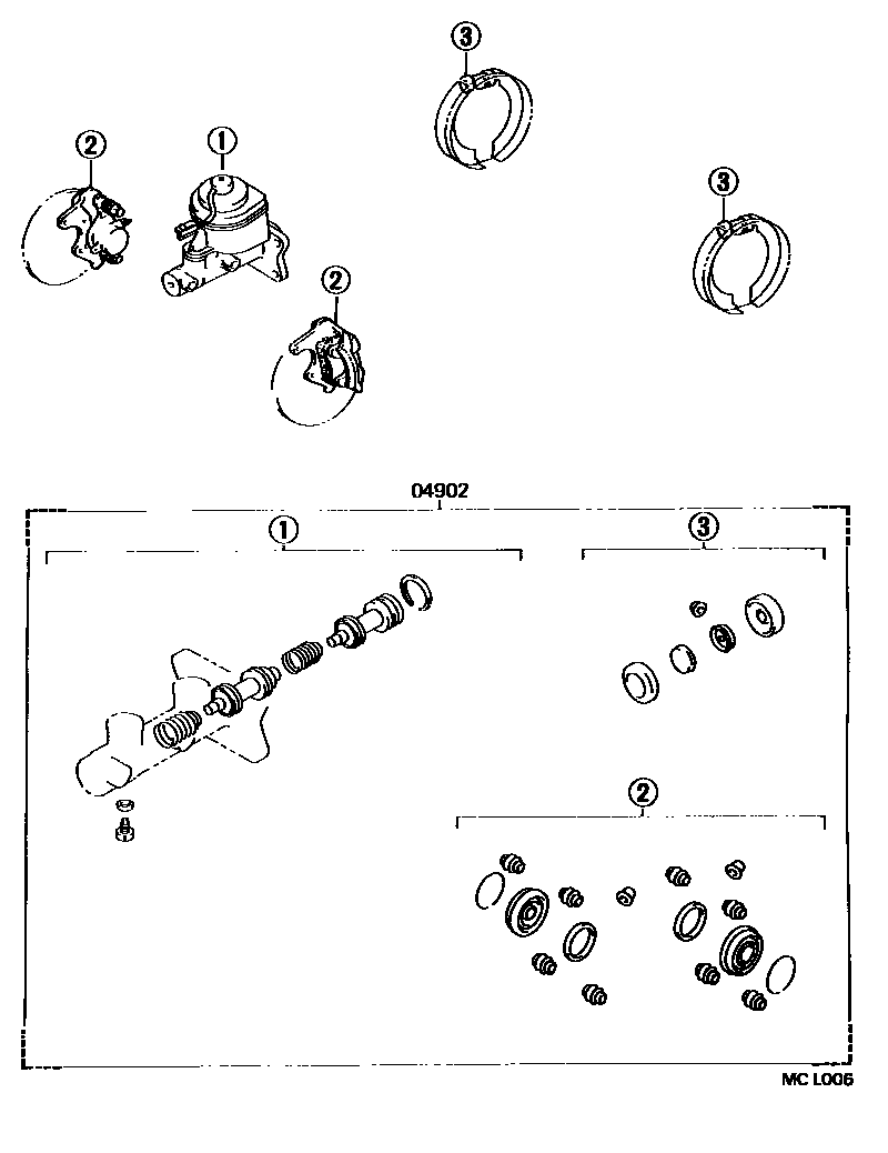 Toyota HILUX 制动器保养组件 EPC diagram — MCL006