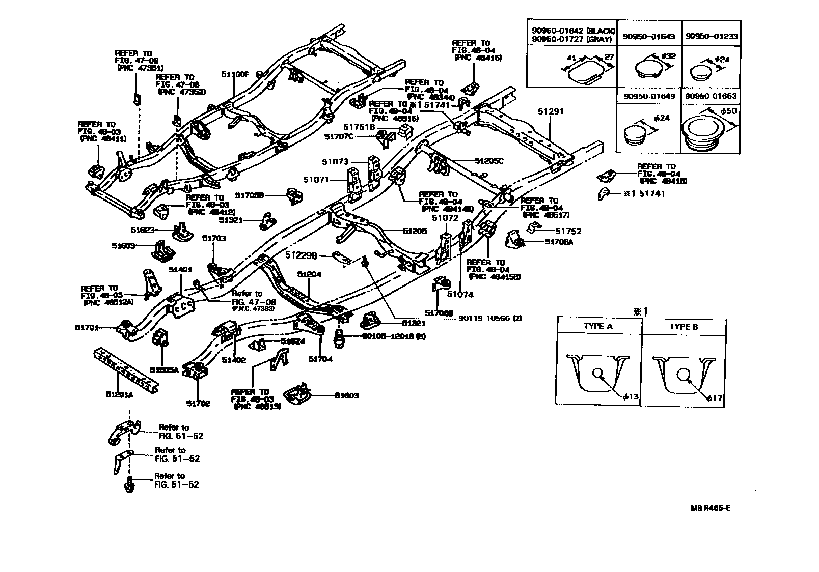 Toyota HILUX 车架 EPC diagram — MBR465E