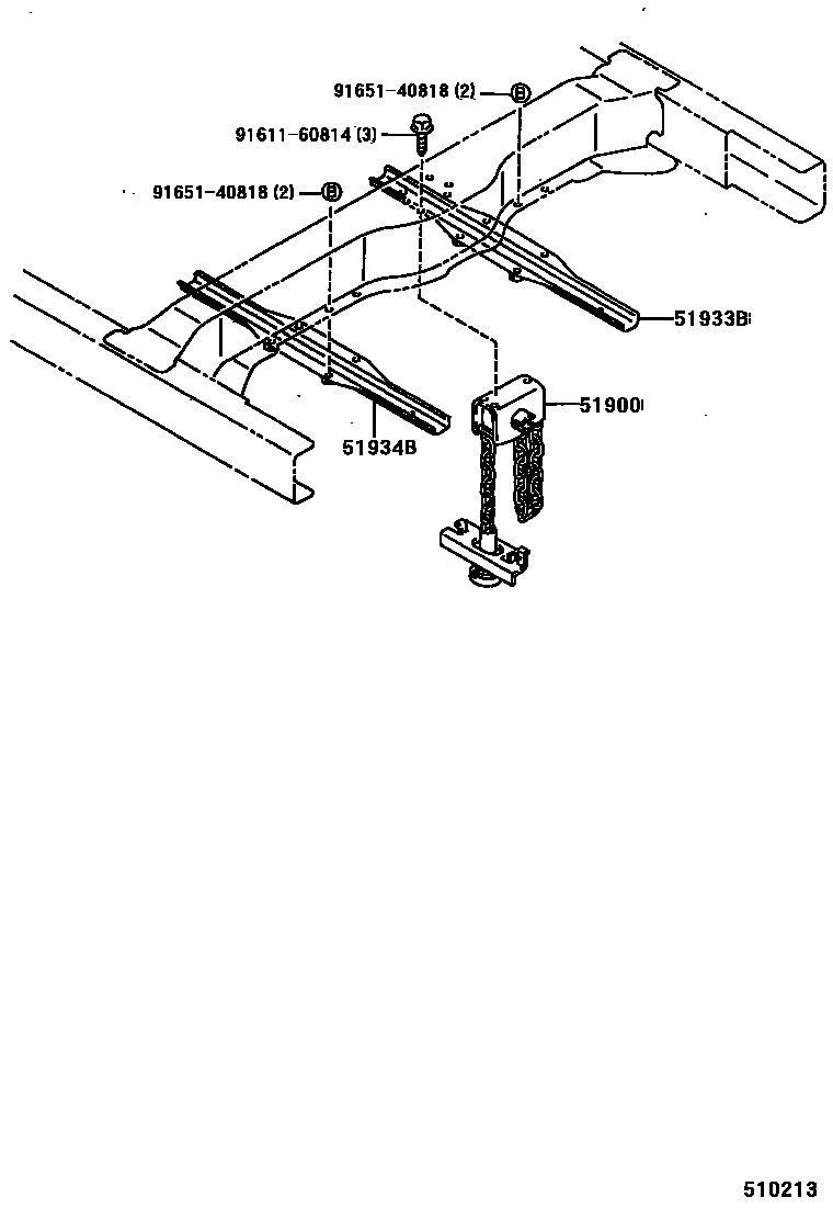 Toyota HILUX Spare tire rack EPC diagram — 510213