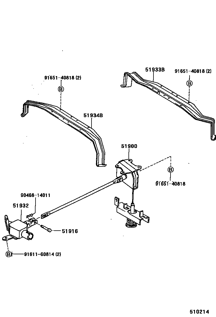 Toyota HILUX Spare tire rack EPC diagram — 510214