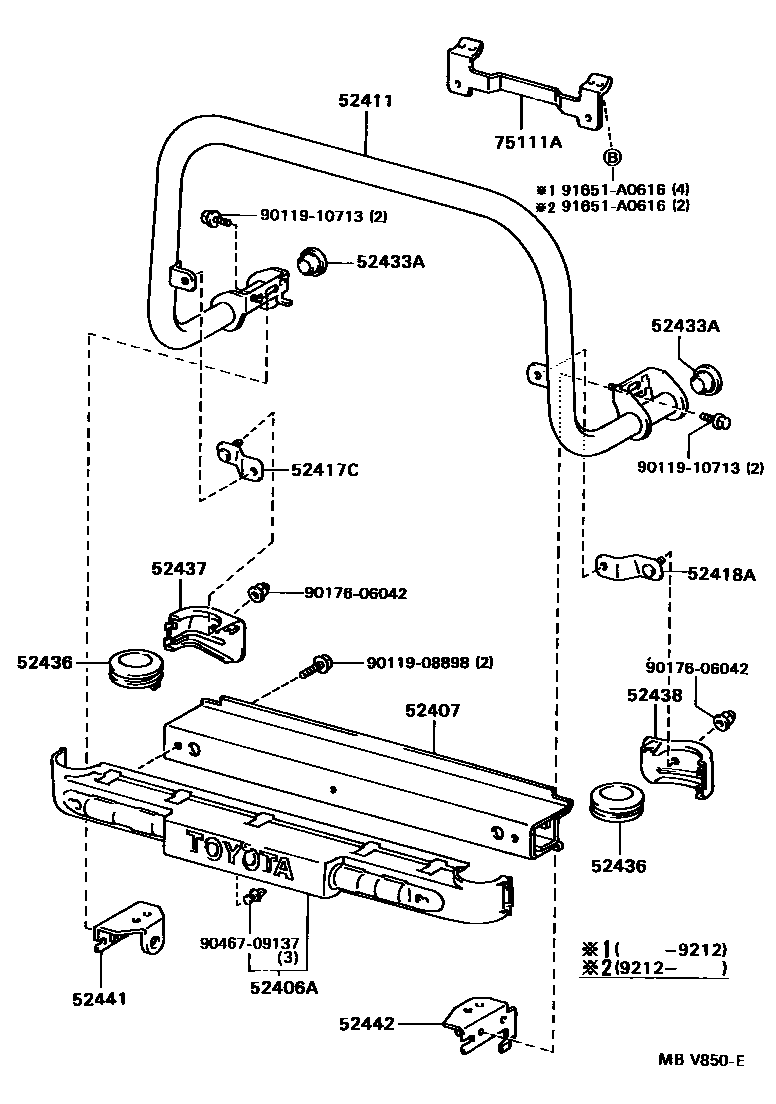 Toyota HILUX 前保险杠及附件 EPC diagram — MBV850E