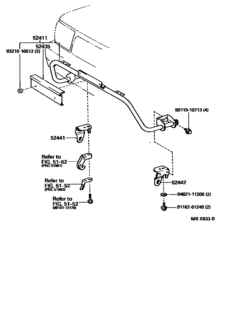 Toyota HILUX 前保险杠及附件 EPC diagram — MBX933B