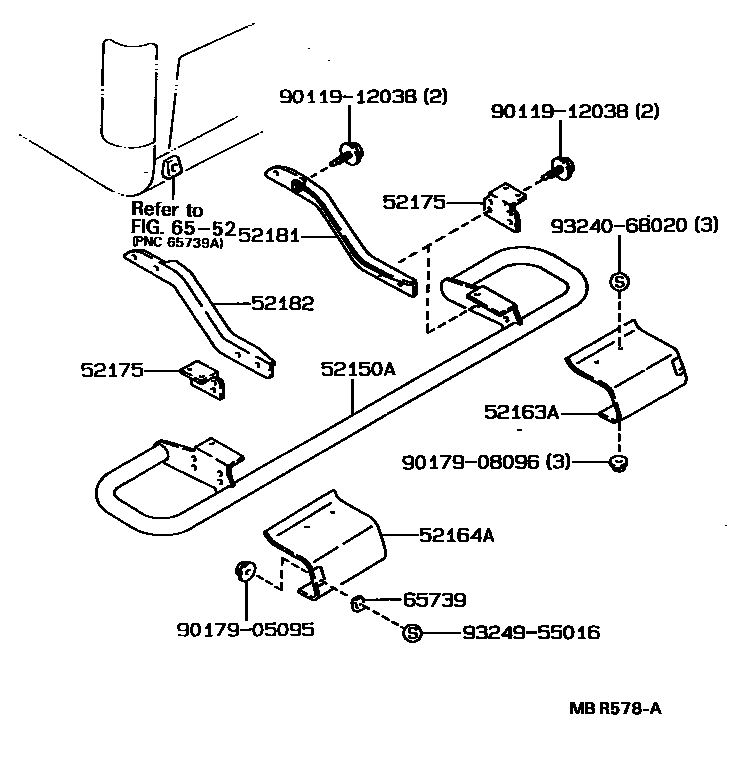 Toyota HILUX 后保险杠及附件 EPC diagram — MBR578A