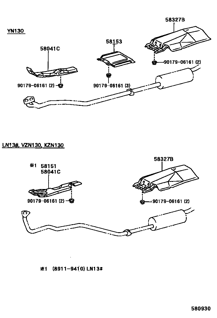 Toyota HILUX 地板隔热垫 EPC diagram — 580930