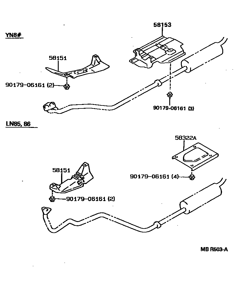 Toyota HILUX 地板隔热垫 EPC diagram — MBR503A