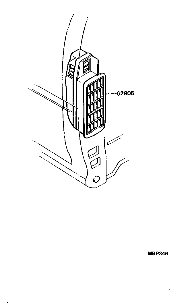 Toyota HILUX 后通风装置和车顶通风装置 EPC diagram — MBP346