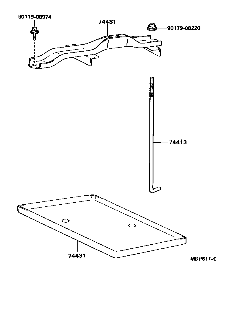 Toyota HILUX battery holder EPC diagram — MBP611C