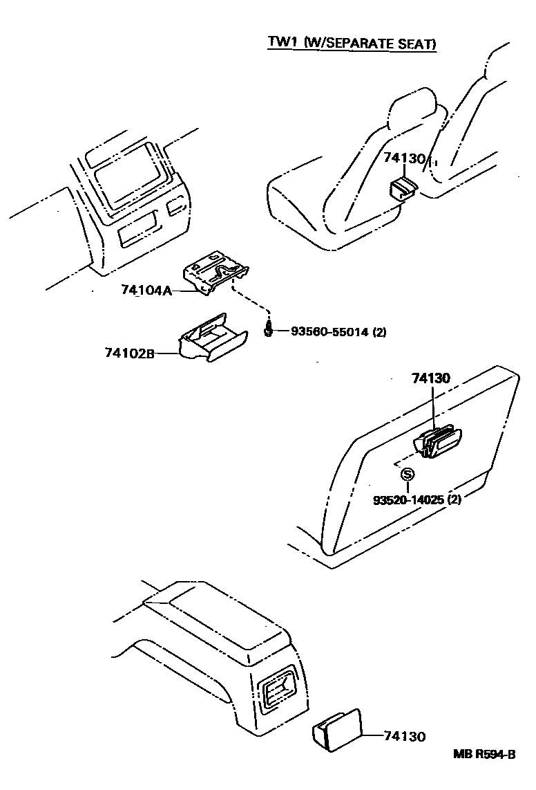Toyota HILUX 烟灰盒 EPC diagram — MBR594B