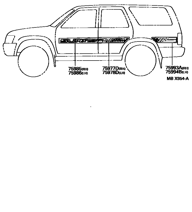 Toyota HILUX 车身镶条 EPC diagram — MBX954A