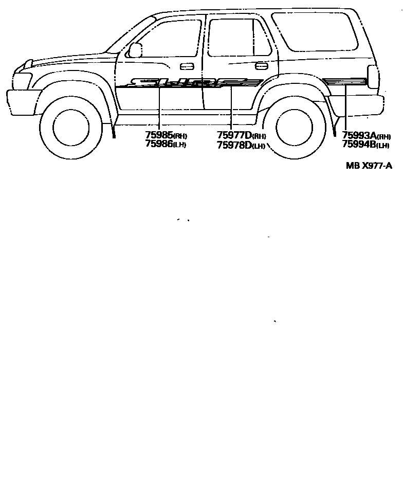 Toyota HILUX 车身镶条 EPC diagram — MBX977A