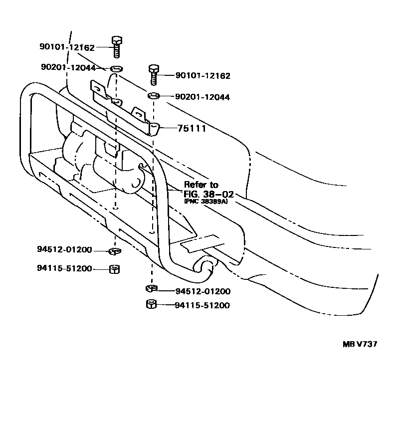 Toyota HILUX 工具箱和牌照支架 EPC diagram — MBV737