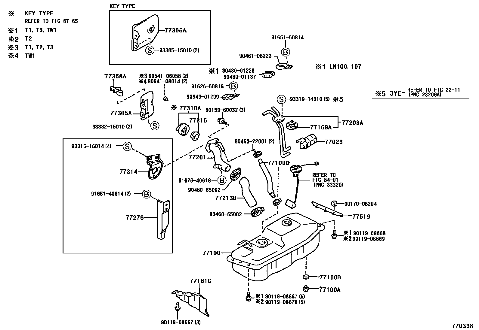 Toyota HILUX 燃油箱和燃油管 EPC diagram — 770338