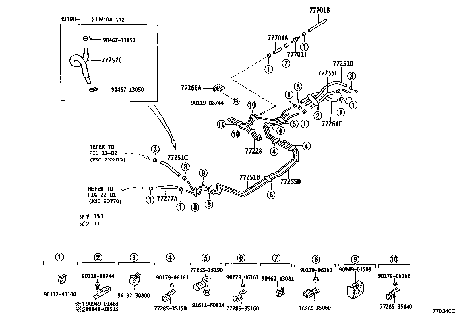 Toyota HILUX 燃油箱和燃油管 EPC diagram — 770340B