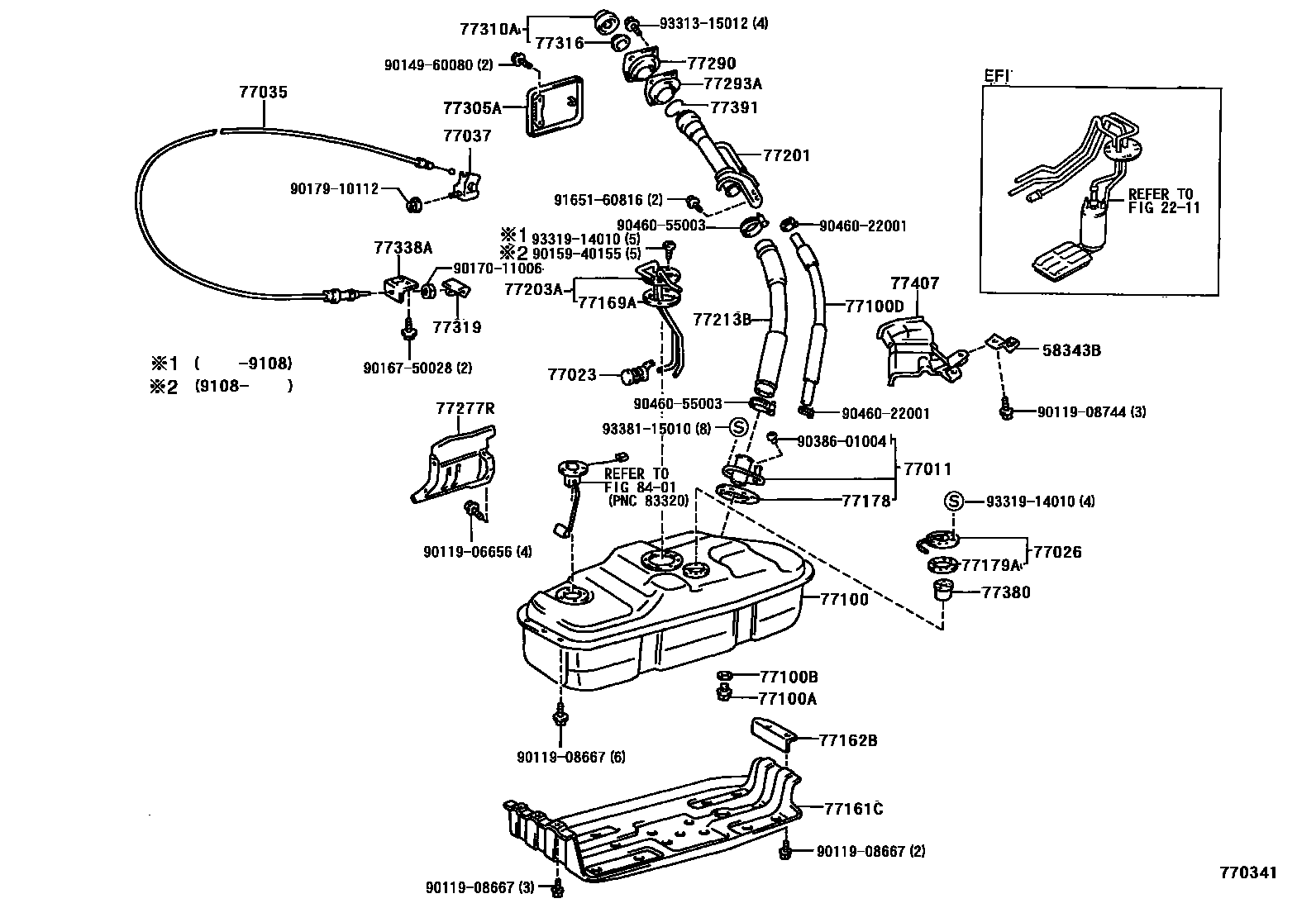 Toyota HILUX 燃油箱和燃油管 EPC diagram — 770341