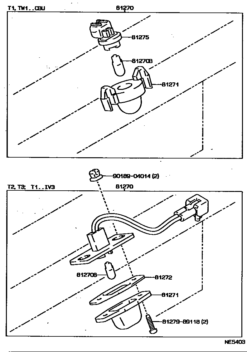 Toyota HILUX 后牌照灯 EPC diagram — NE5403