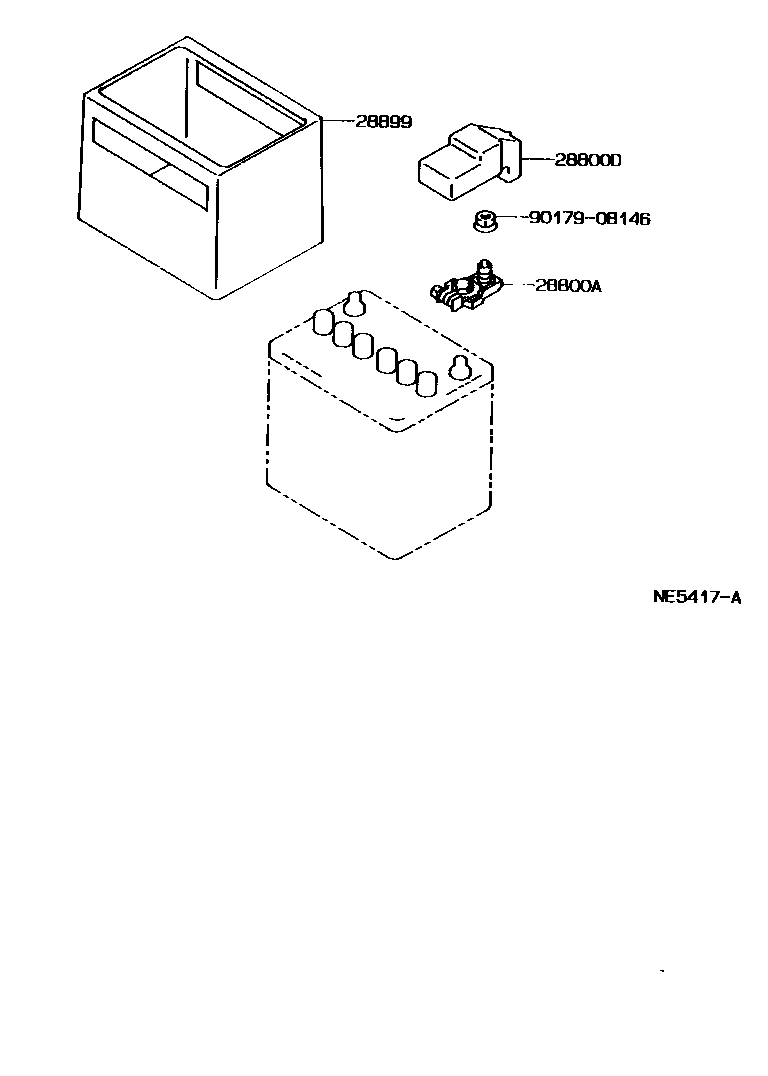 Toyota HILUX 蓄电池和蓄电池电缆 EPC diagram — NE5417A