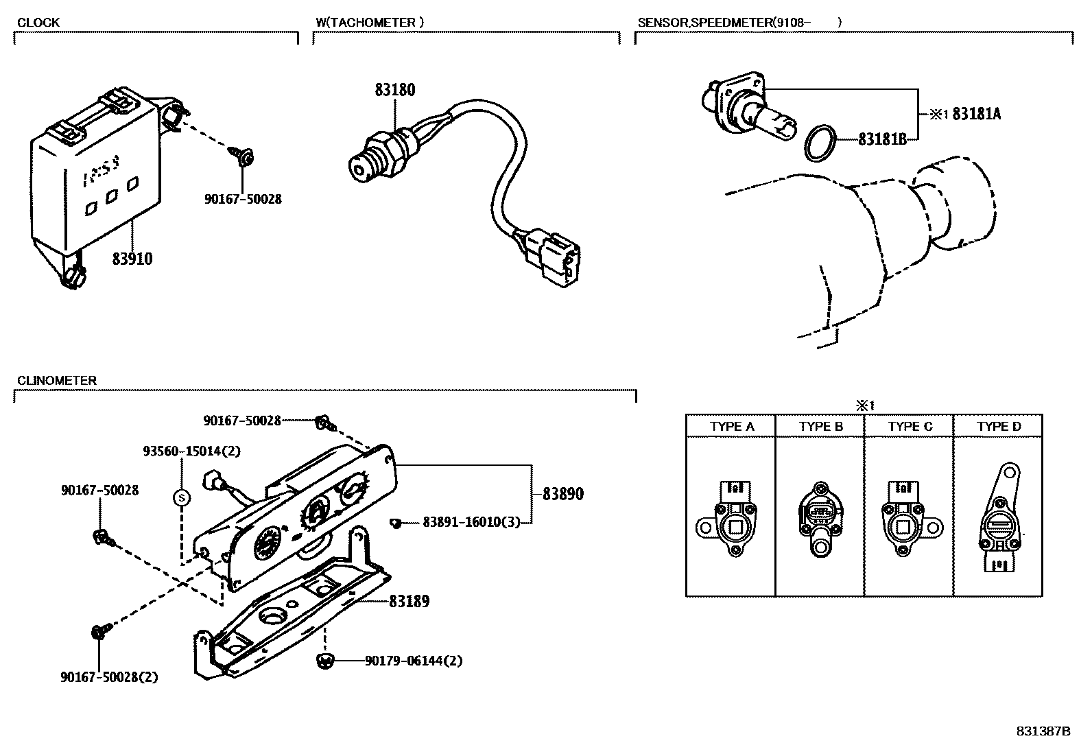 Toyota HILUX 仪表 EPC diagram — 831387B