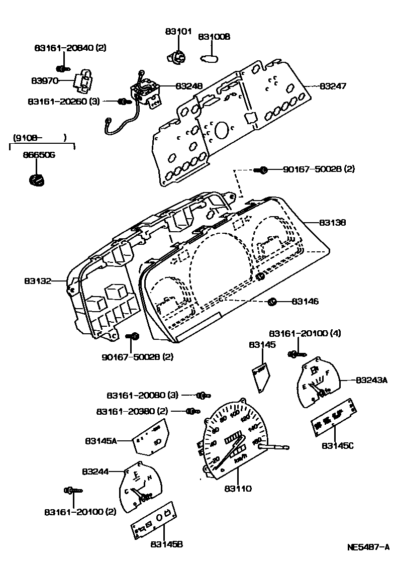 Toyota HILUX 仪表 EPC diagram — NE5487A