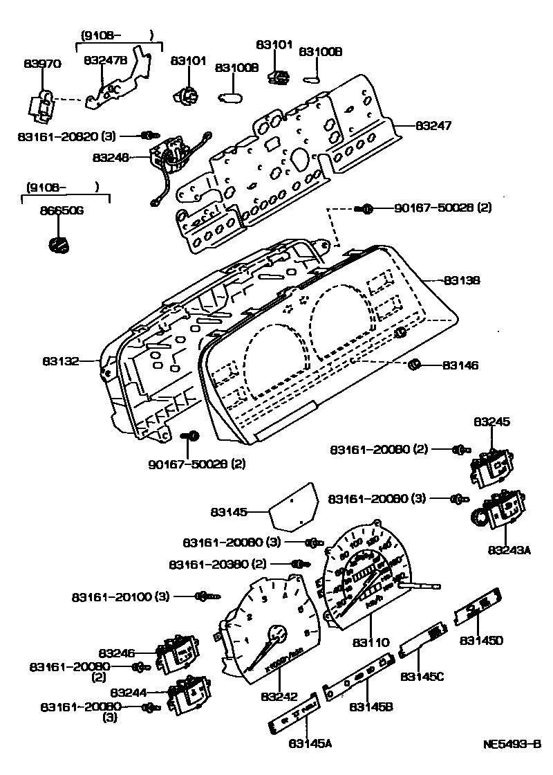 Toyota HILUX 仪表 EPC diagram — NE5493B