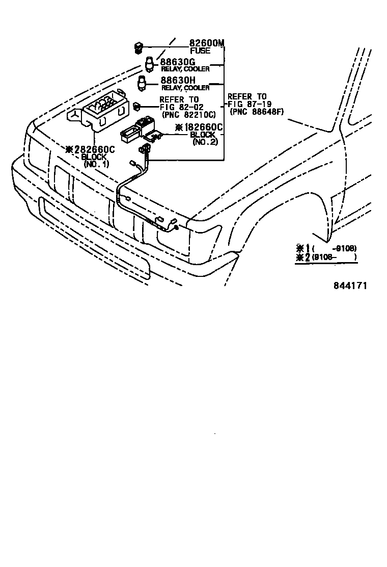 Toyota HILUX 开关和继电器和ECU EPC diagram — 844171