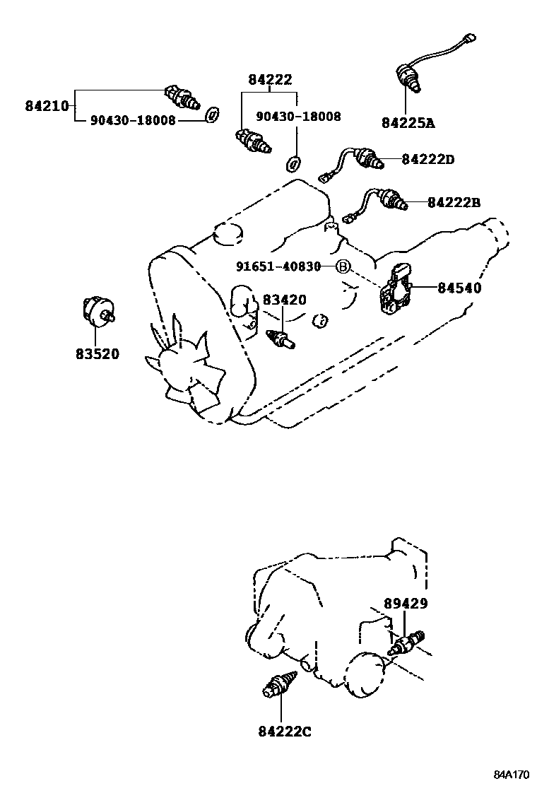 Toyota HILUX 开关和继电器和ECU EPC diagram — 84A170