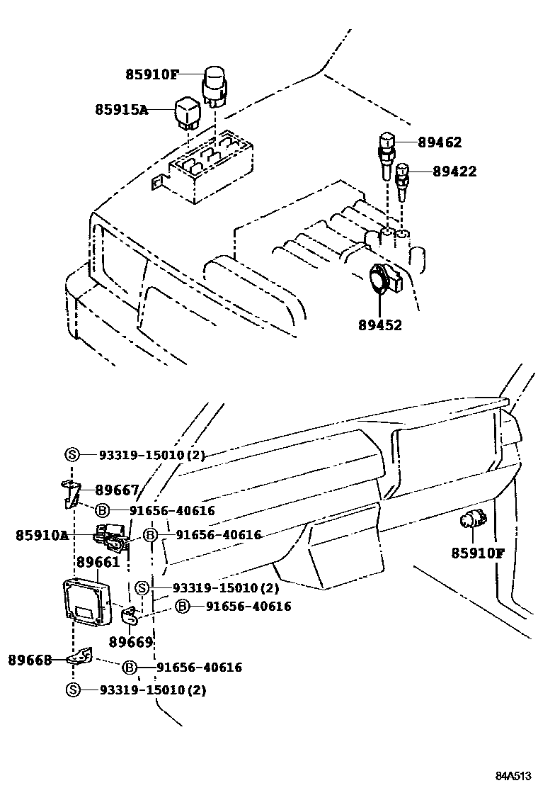 Toyota HILUX 电子燃油喷射系统 EPC diagram — 84A513