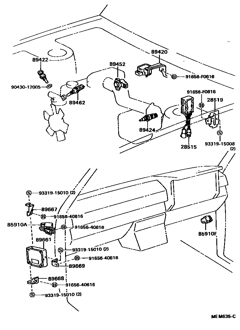 Toyota HILUX 电子燃油喷射系统 EPC diagram — MEM635C